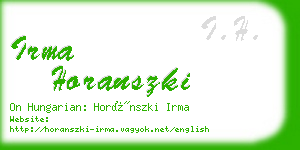 irma horanszki business card